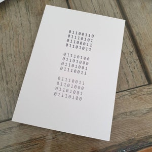Fuck cette merde | carte postale | minimaliste | citation de motivation | binaire | code binaire | geek | art de codage