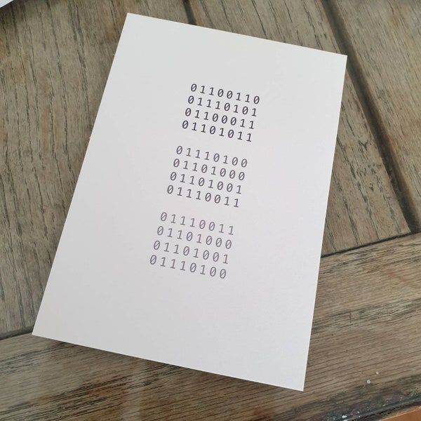 Fuck This Shit | postcard | minimalist | motivational quote | binary | binary code | geek | coding art