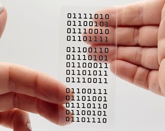 Zero fucks given in binary code [2024 edition] | transparent decal | laptop sticker | programmer humour