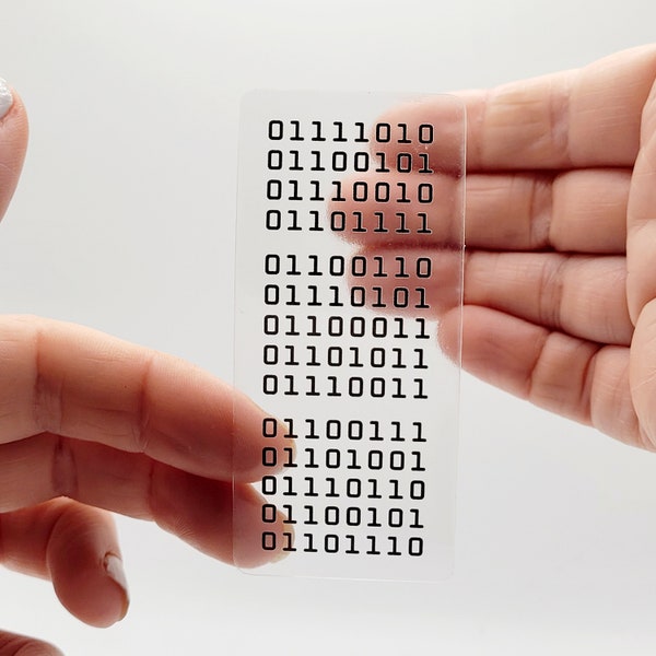 Cero mierdas en código binario [edición 2024] / calcomanía transparente / calcomanía para computadora portátil / humor de programador