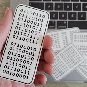 Fucking badass sticker in binary code | transparent decal | laptop sticker | programmer humour | free delivery