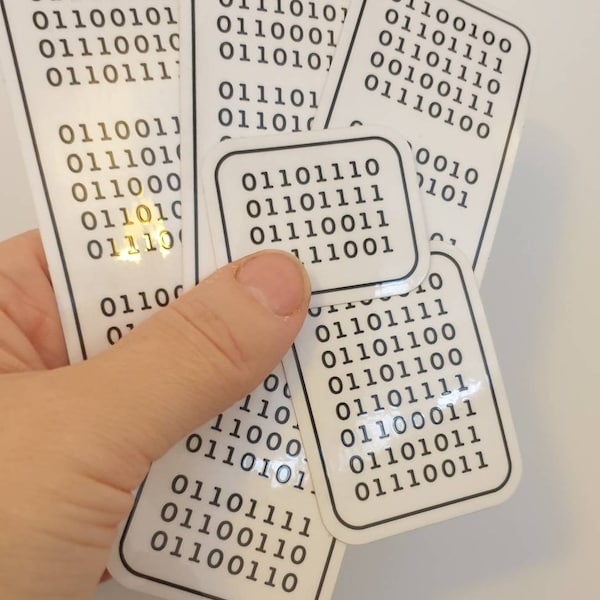 Set of 6 offensive binary code vinyl stickers | fuck this shit | bollocks | zero fucks given | decal | laptop sticker | free delivery