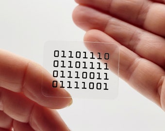 Nosy in binary code [2024 edition] | transparent decal | laptop sticker | programmer humour