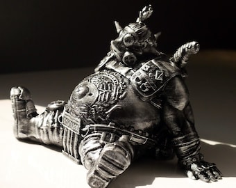 Silver (Bronze) Roadhog, Overwatch Sculpture, collections model. 3d Printed. Home disign. Anniversary gift. Children's room decor.
