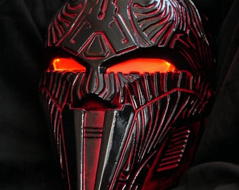 Red Kotor Sith Acolyte Mask Helmet from The Old Republic, sith mask.Fire Mask.Weathered cosplay prop, Cosplay mask. Gift. Polyurethane resin