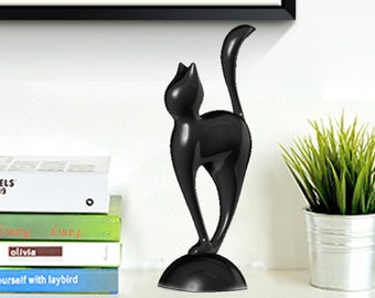 ORIGINAL Black cat. Sculpture. Home decor. 3d Printed, room decor. 3D Animal. Gift. Art Decorations. Minimalism