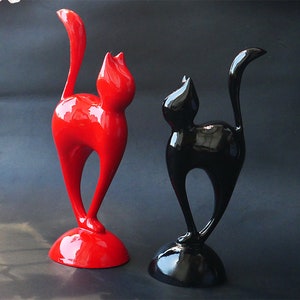 ORIGINAL Black and red cats. Sculpture. home decor. 3d printed, room decor. 3D animal set. gift. Art Decorations. minimalism image 8