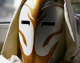 Temple Guard mask. Jedi Temple Mask Helmet. Jedi mask. Weathered cosplay prop, Cosplay mask. Men's gift.Polyurethane resin