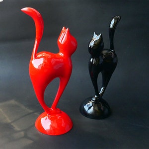 ORIGINAL Black and red cats. Sculpture. home decor. 3d printed, room decor. 3D animal set. gift. Art Decorations. minimalism image 5