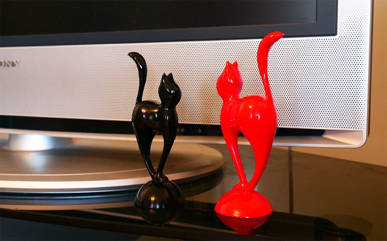 ORIGINAL Black and red cats. Sculpture. home decor. 3d printed, room decor. 3D animal set. gift. Art Decorations. minimalism image 6