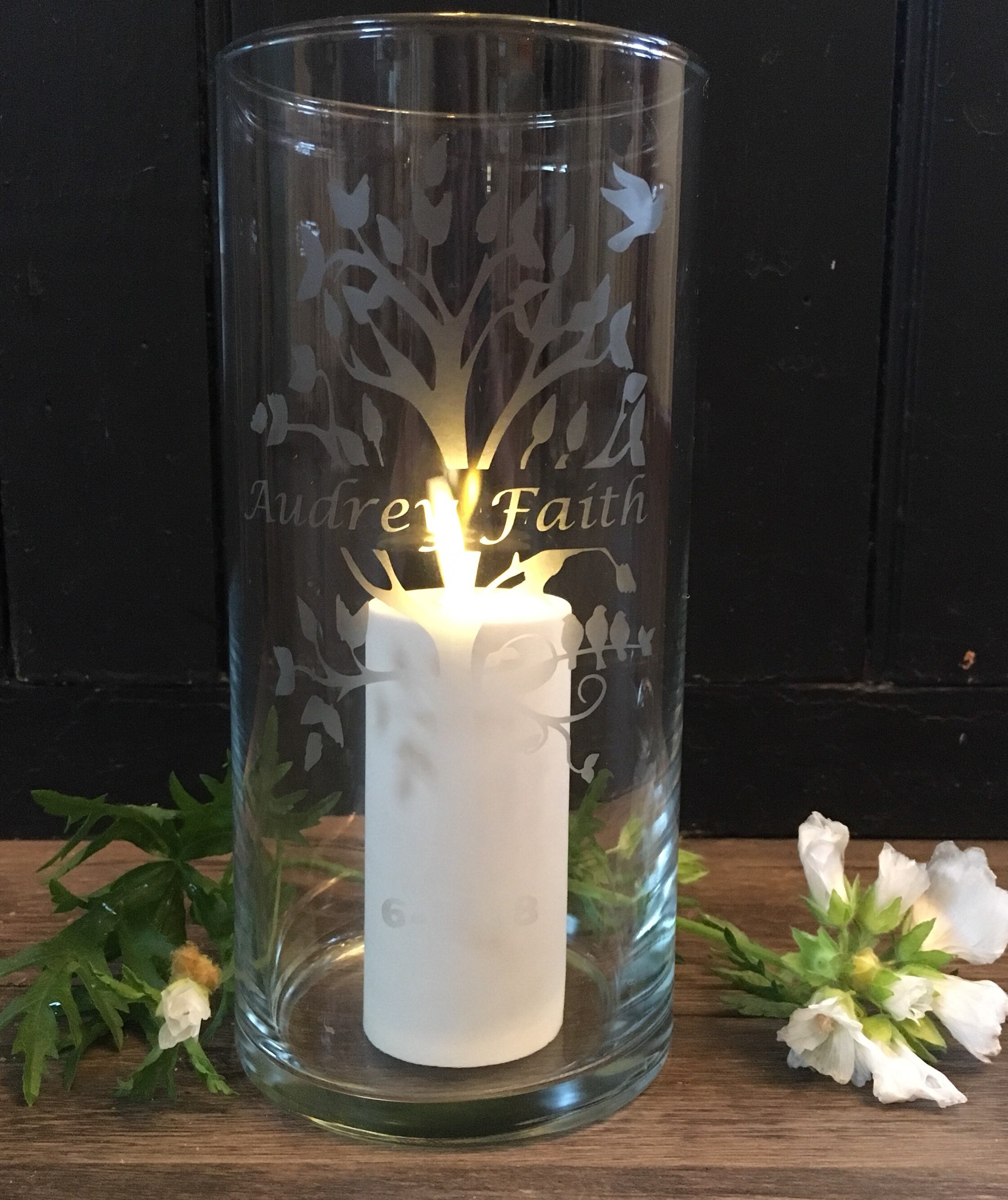 Personalized memorial candle with the beauty of real candle Etsy