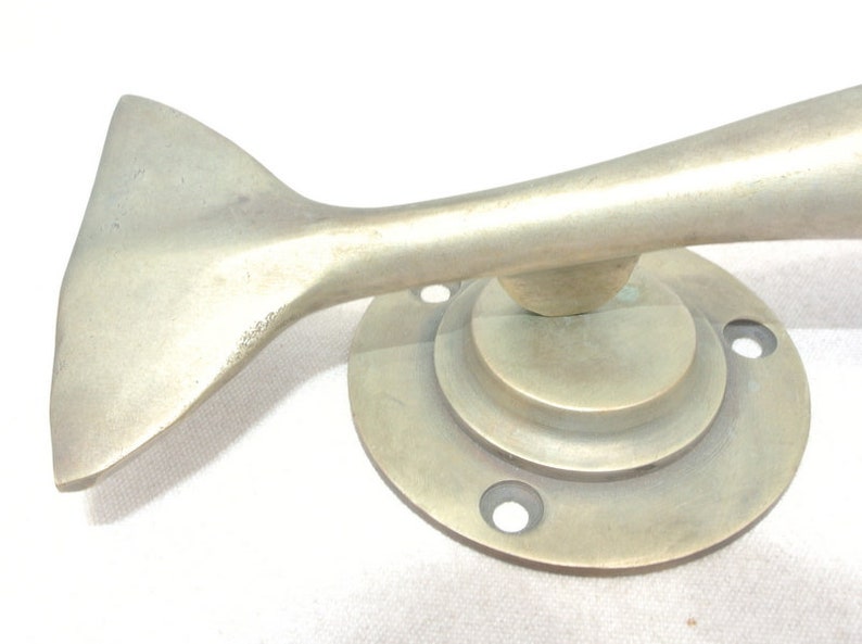 2 SILVER plated medium DOLPHIN handle door PULL 30 cm 12 solid pure brass hollow old aged style vintage style sea side beach