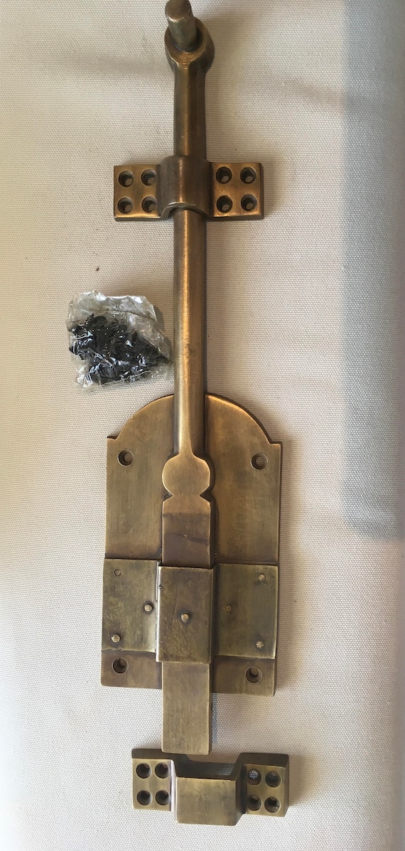2 Large Heavy 12 Large Slide Bolts French Old Style Doors Very Heavy Solid Heavy Aged Brass Flush 30 Cm Bronze Colour Strong