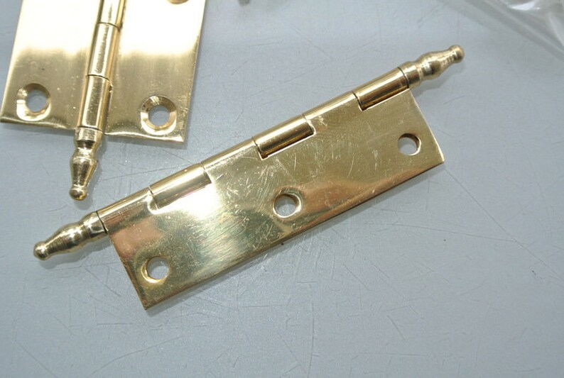 2.12 Inch 4 small pieces Vintage CLASSIC Hinges ANTIQUE style Solid pure Brass polished Cabinet Door Decor hinge restore