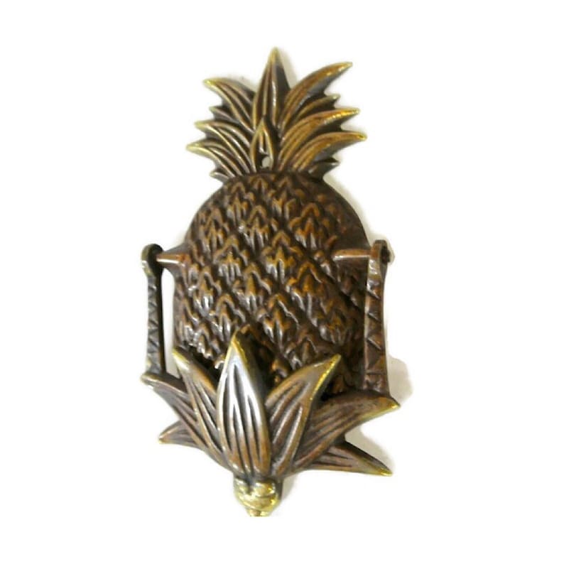 large heavy PINEAPPLE Door Knocker SOLID 100 /% Brass old style house banger B