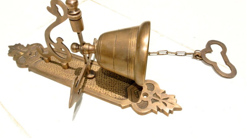 Front Door Bell Pull Chain Solid Aged Brass Old Aged Vintage Etsy