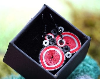 Handmade Royalty Quilled Paper Earrings, Anniversary Gift for Her