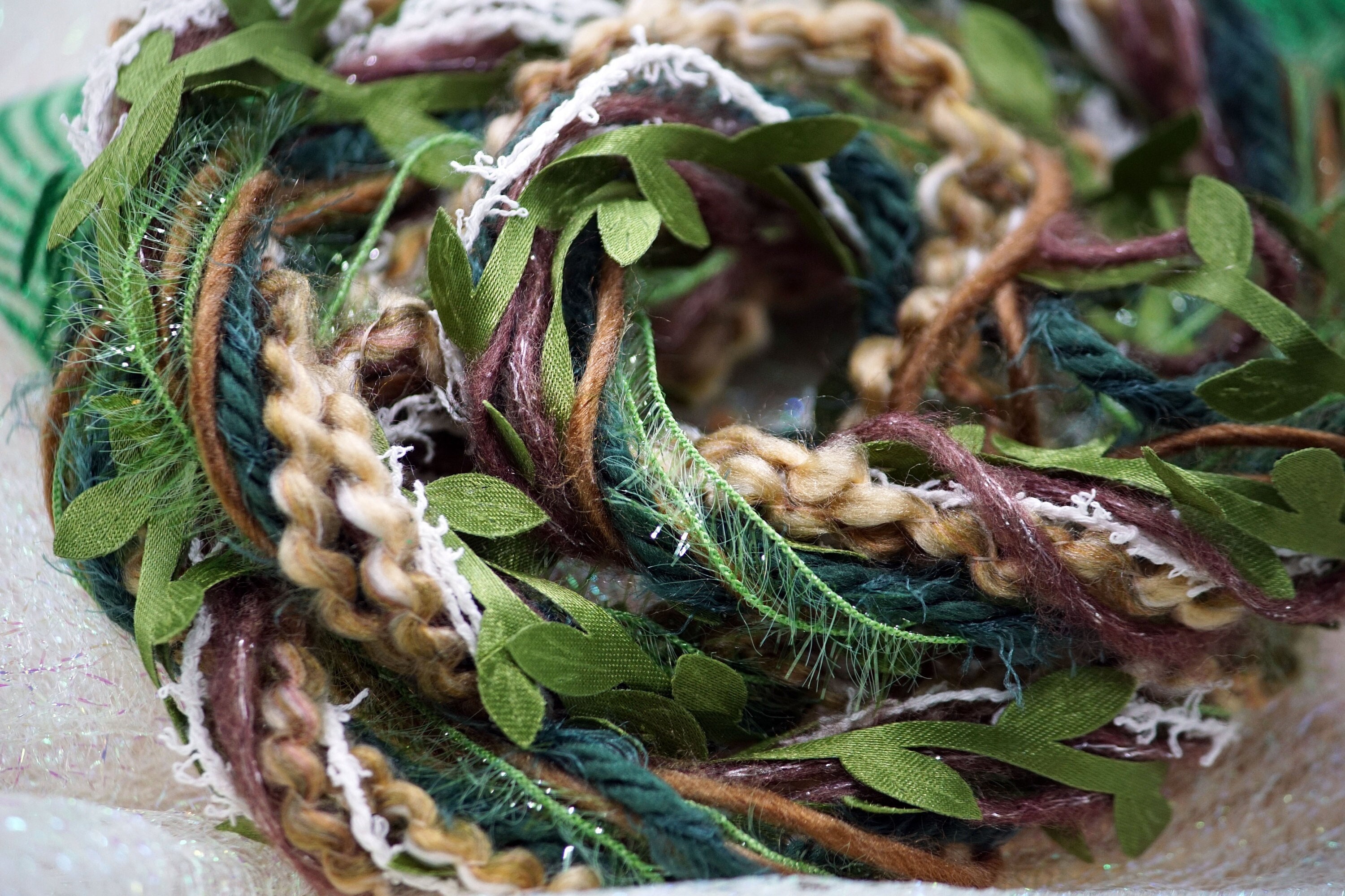 Knitting art yarn bundle, 1.5 lbs, fiber pack, weaving yarns, bulk pur –