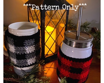 Plaid Mug Cozy Crochet Pattern