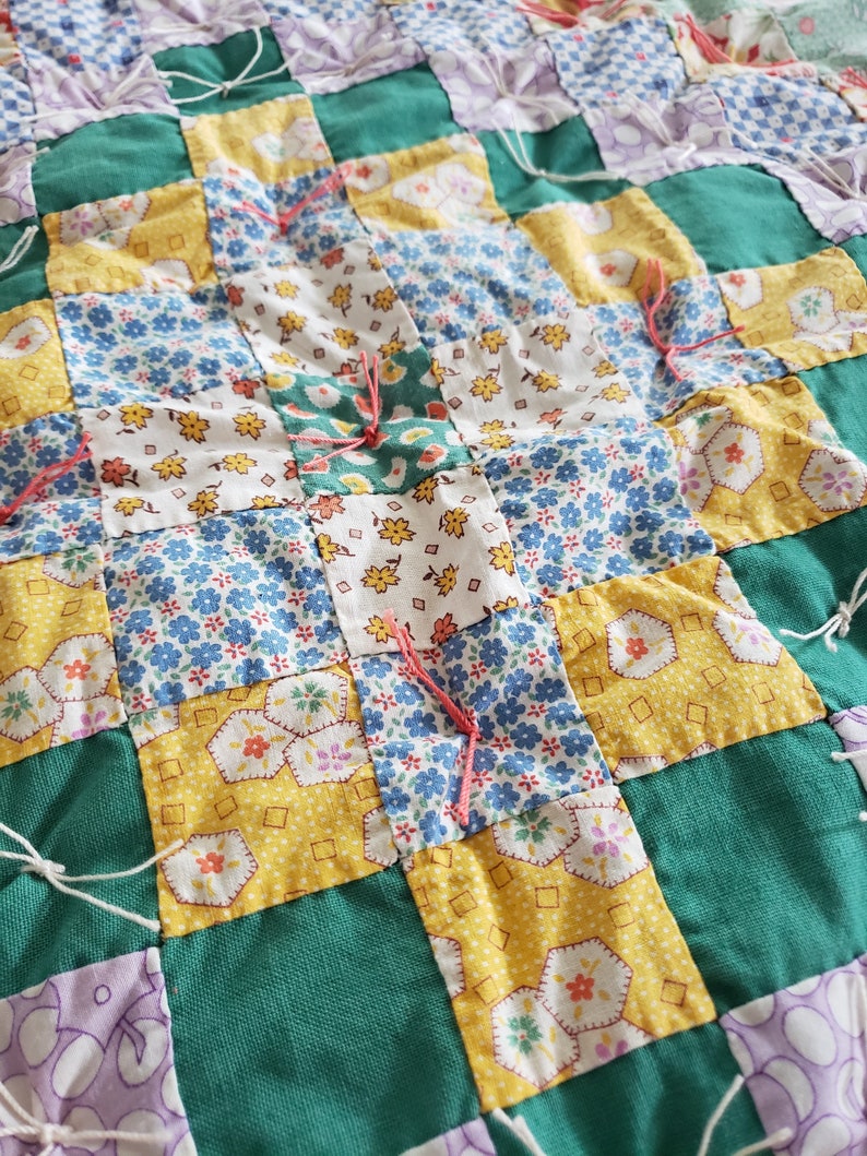 Quilt_all Handmade With Hand Stitches and Hand Ties_made in Etsy