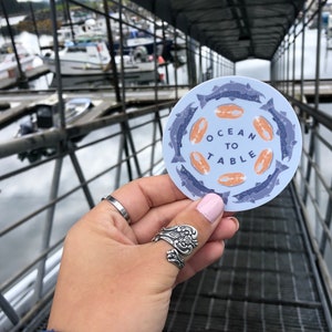 SALE Ocean To Table Alaskan Salmon Sticker