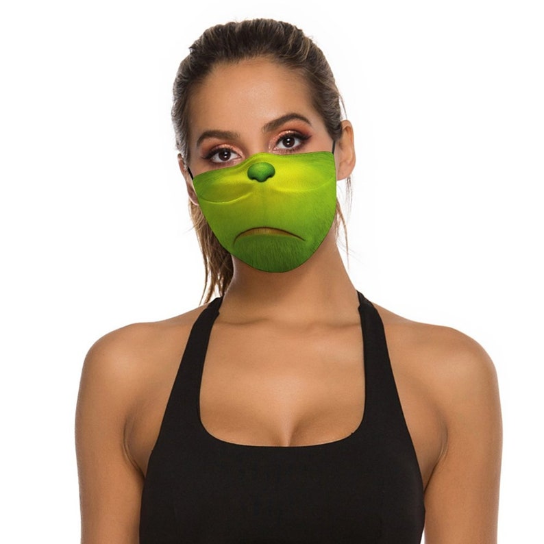 Funny Grinch Face Mask Adults Grinch Mask with Filter Pocket Etsy