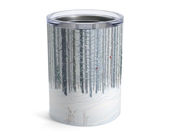 Fox and Winter Trees Tumbler 10oz