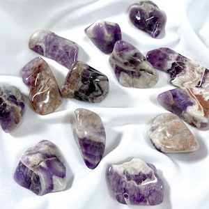 Tumbled Chevron Amethyst: Banded Dream Amethyst Crystal