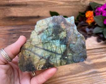 Labradorite Polished Cut Base Free-Standing Crystal