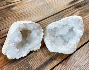 Split Quartz Geode Pair