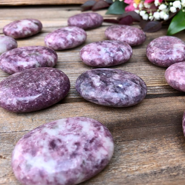 Lepidolite - Polished Palm and Pocket Stone