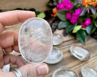 Clear Quartz Polished Palm Stone