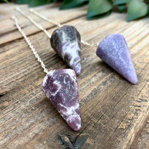 Lepidolite Crystal Pendulum