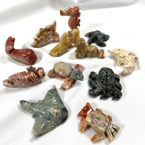 Soapstone Animals - Hand-Carved Miniature Stone Animal Figurines