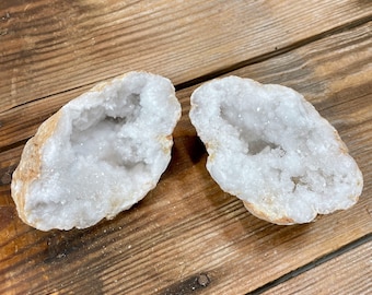 Split Quartz Geode Pair