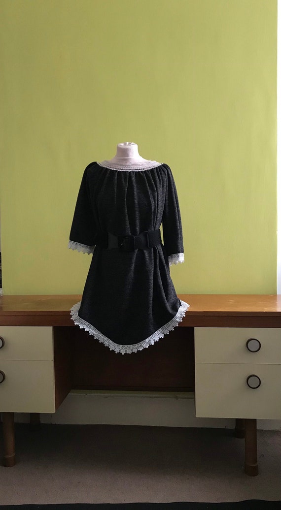 Vintage mini trapeze swing dress, made in Italy, p