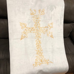 Christening / Baptism Personalized Printed Cross Towel
