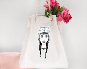Armenian Bag crossbody Cotton blend Red Ethnic ornament with black rope Tote bag Shopper bags rectangle For mobile phone Spring gifts