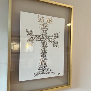Stampa artistica in lamina d'oro della croce armena