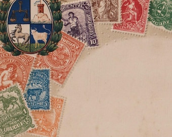 Sellos de URUGUAY, Ottmar ZIEHER, Postal antigua en relieve, n.° 24, c1908