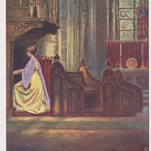 Cartolina antica SONGCARD, L'ACCORDO PERDUTO, Seduto un giorno all'organo, Tucks Illustrated Songs Series #1159, c.1909