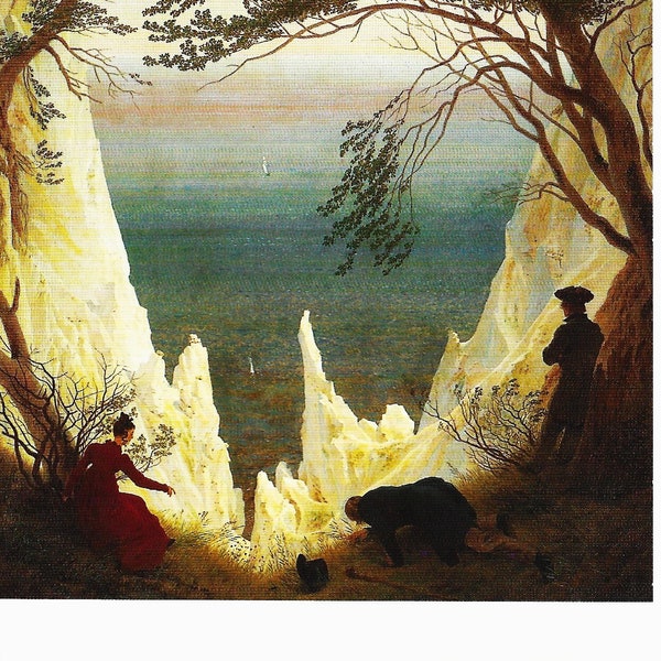 CHALK CLIFFS on Rugen by Caspar David FRIEDRICH, Vintage Artist Card, c1990