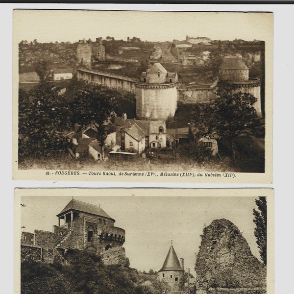 Vintage FRENCH Postcards,FOUGERES, Lot of 3, c1910-20s, (B3)