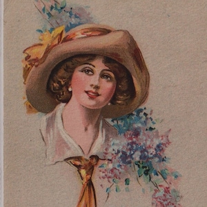 MY FANCY, A Face with Gladness Overspread, F Aveline, Antike Postkarte WW1, OAS, 1919, von Fred Raggetts an seine Frau in East Dulwich