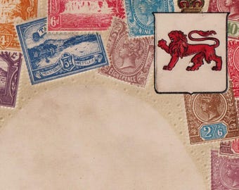 Sellos de TASMANIA, Ottmar Zieher, postal antigua en relieve, c. 1908