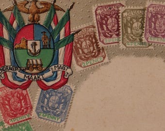 Sellos de TRANSVAAL, Ottmar ZIEHER, postal antigua en relieve, c. 1908