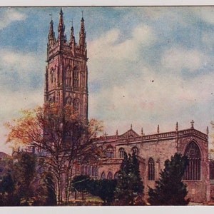 ÉGLISE Sainte-Marie, TAUNTON, Somerset, carte postale d'artiste antique, Tucks 790, publiée en 1903