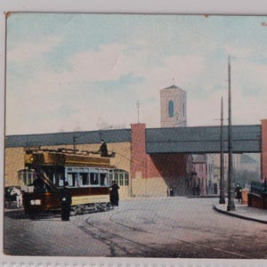 ANTIQUE CHATHAM, Eisenbahnstraße, Tram-Szene POSTKARTE - Edwardian Kent, Stadtverkehr, Sammlerstück c1910