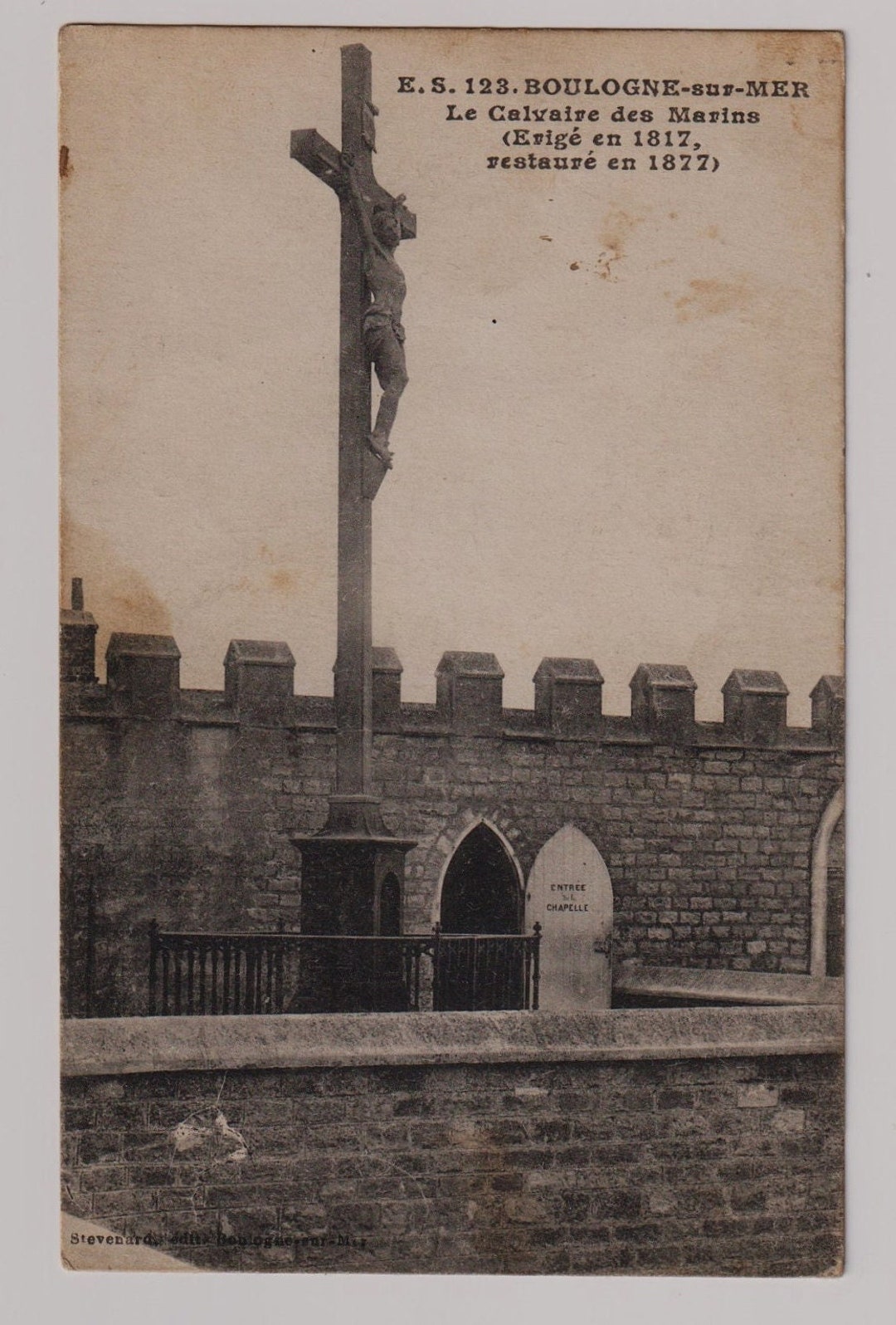 BOULOGNE-SUR-MER, Cross, Le Calvaive Des Marins, Antique Postcard, 1915 ...
