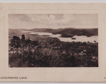 WINDERMERE LAKE, Antique British Postcard, 1909